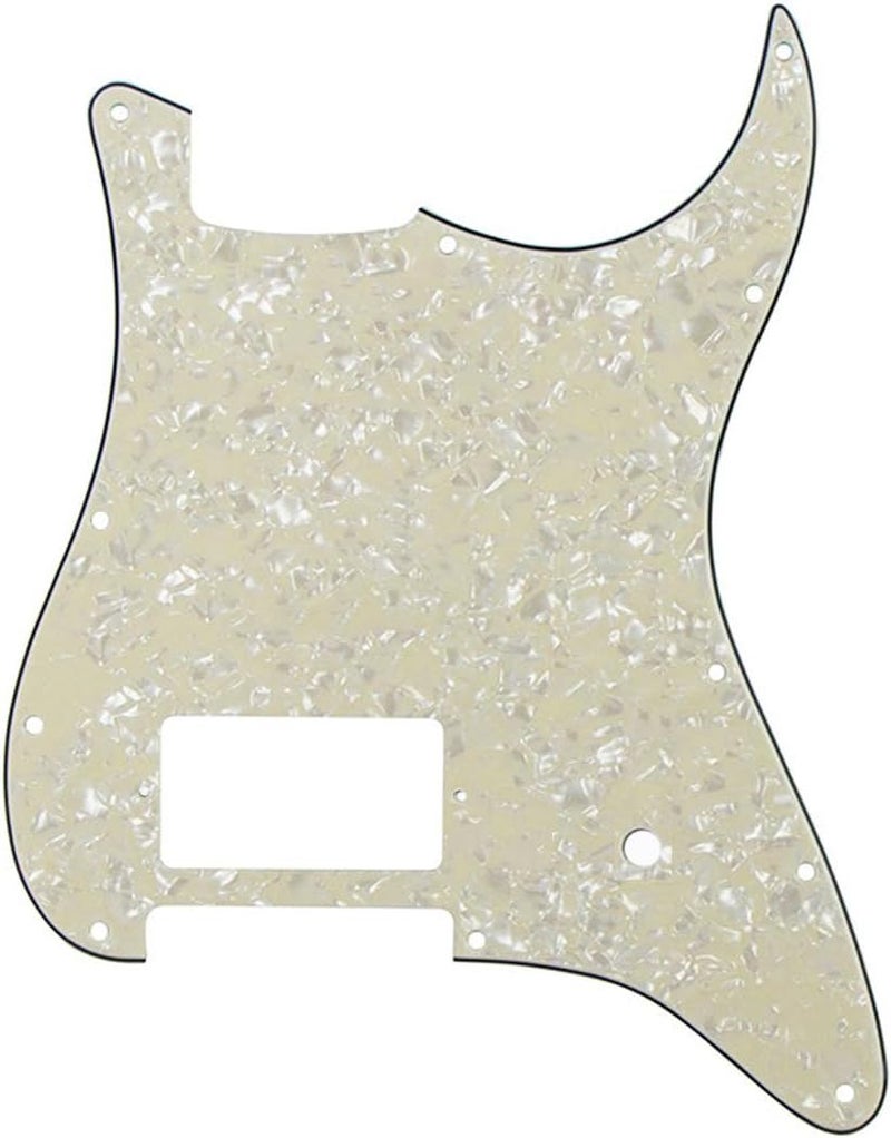 ROZILO 11 Hole ST/Strat Style One Humbucker Guitar Pickguard For USA/Mexico Fender Tom Delonge Strat Electric Guitar Aged Pearl - Image 1